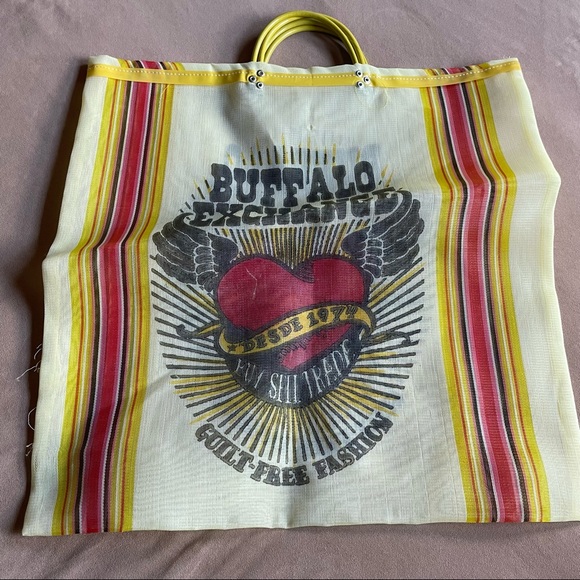 Buffalo Exchange Handbags - Vintage Buffalo Exchange Tote - Yellow and Red